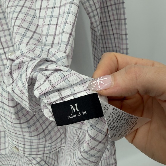 Ermenegildo Zegna Check Button Up Shirt Multicolor Cotton Mens Medium Tailored - Picture 5 of 10